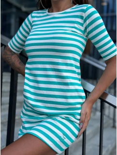 TW SK 2092 šaty.83P biela zelená