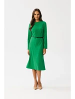 S347 Šaty s prednými skladmi - zelené