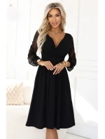 Elegantní midi šaty model 21961131 černé - numoco