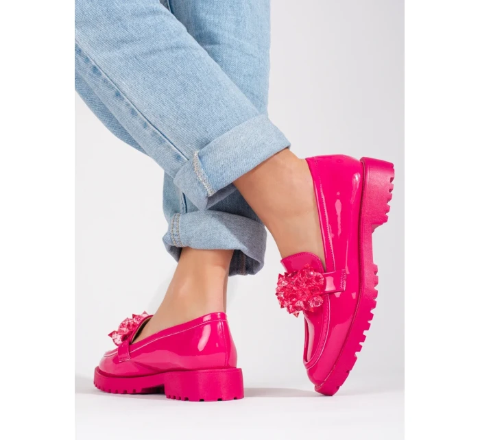 Trendy ružové dámske mokasíny bez podpätku Trendy ružové dámske mokasíny bez podpätku