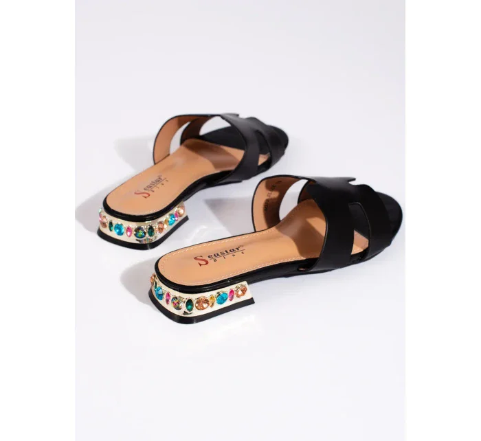 Originálne čierne dámske ponožky na podpätku bez päty Originálne čierne dámske ponožky na podpätku bez päty