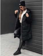 Dámská zimní bunda dlouhá prošívaná s kapucí černá Dstreet model 21980884 - FashionStreet