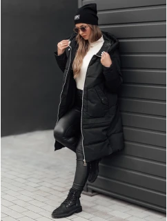 Dámská zimní bunda dlouhá prošívaná s kapucí černá Dstreet model 21980884 - FashionStreet