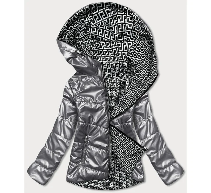 Šedá dámska obojstranná bunda (BR9795-70)