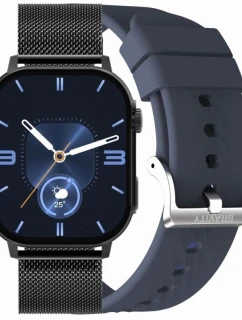 Dámske inteligentné hodinky GRAVITY GT15-12 Navy Blue Silicone Strap + Black Bracelet