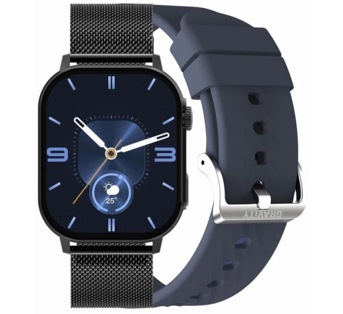 Dámske inteligentné hodinky GRAVITY GT15-12 Navy Blue Silicone Strap + Black Bracelet Dámske inteligentné hodinky GRAVITY GT15-12 Navy Blue Silicone Strap + Black Bracelet