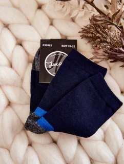 Młodzieżowe Wysokie Bawełniane Skarpety Granatowe