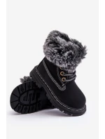 Dětské Trapery Botky na Zip s Kožíškem Černá model 21640144 - Boto