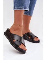 Zdobené dámské sandály na platformě z ekokůže Černé Calorissa