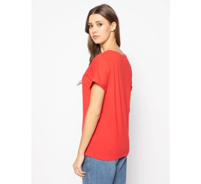 Dámské tričko červená model 9015205 - Emporio Armani Dámské tričko červená model 9015205 - Emporio Armani