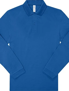 B&C My Polo 210 LSL Piqué – polokošeľa s dlhým rukávom z hustej bavlny 01.U427 kráľovská modrá