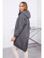 Zateplená mikina so zipsom na chrbte grafitová