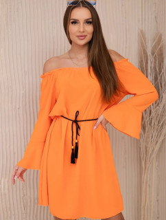 Šaty viazané v páse so šnúrkou oranžová