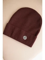 Dámska čiapka z modalu a viskózy s ozdobným gombíkom hnedá Dámska čiapka z modalu a viskózy s ozdobným gombíkom hnedá