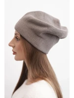 Dámska klasická hladká vlnená čiapka K420 cappuccino