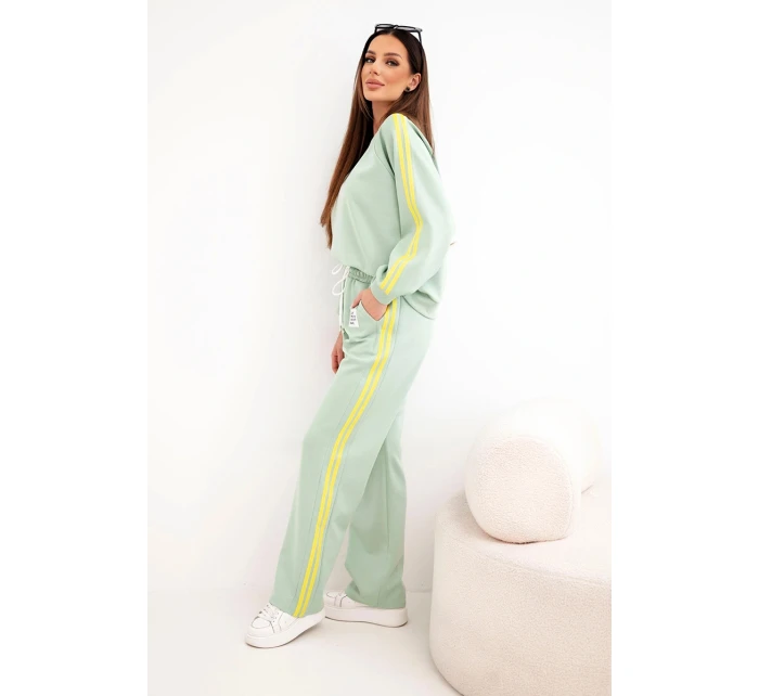 Dámska tepláková súprava Masełko s legínami a voľnou mikinou tmavá mentolová