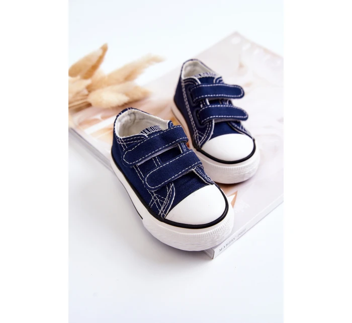 Dziecięce Trampki Na Rzepy Granatowe Bernie