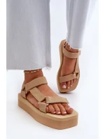 Sandały Damskie Na Platformie Beżowe Edireda Sandały Damskie Na Platformie Beżowe Edireda