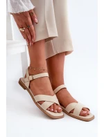 Dámské Ploché Sandály Z  Beige model 21664339 - S.Barski