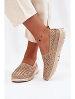 Otevřené lehké dámské mokasiny Sergio Leone MK099H zlaté