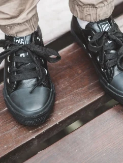 Dětské kožené tenisky Big Star - černé