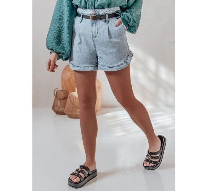 Dámské džínové šortky s páskem SHORT modré model 21987505 - Dstreet