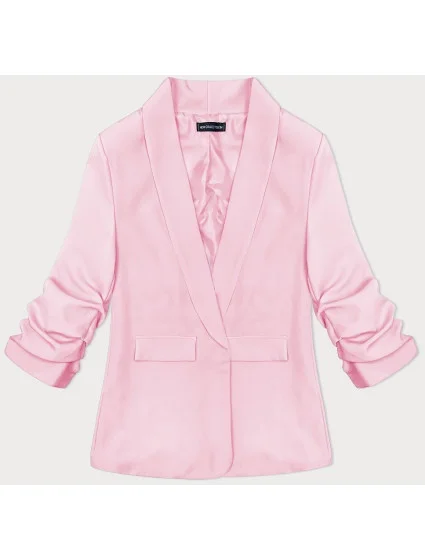 Světle růžové tenké sako s nařasenými rukávy model 19749831 - MADE IN ITALY