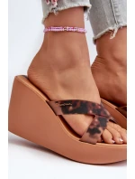 Klapki Damskie Na Koturnie 83520 Ipanema High Fashion Slide Fem Brązowe