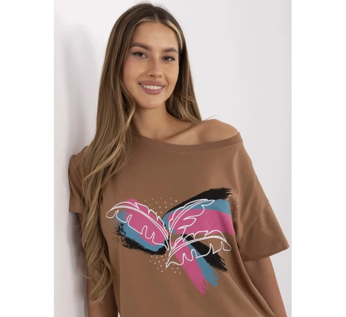 Tričko CLM TS 1019.79 svetlohnedé Tričko CLM TS 1019.79 svetlohnedé