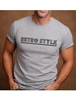 Pánské bavlněné tričko s potiskem - RETRO STYLE - šedé Pánské bavlněné tričko s potiskem - RETRO STYLE - šedé