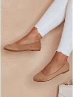 Dámske semišové baleríny ZY0672 hnedé - Seastar