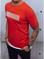 Pánské tričko s potiskem červené Dstreet model 21964725 - FashionStreet