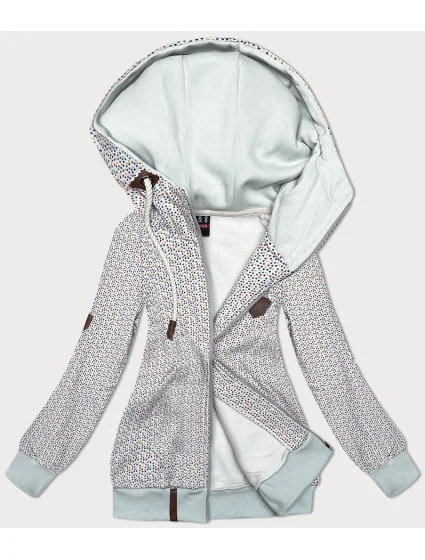 Biela mikina s kapucňou a malými srdiečkami (2316)