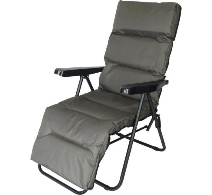 Záhradné kreslo s podnožkou 57x83x106 cm sivo-zelené Záhradné kreslo s podnožkou 57x83x106 cm sivo-zelené