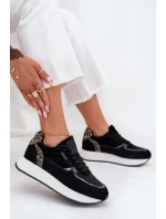 Zamszowe Sneakersy Damskie Big Star OO274A312 HI-POLY SYSTEM Czarne Panterka Zamszowe Sneakersy Damskie Big Star OO274A312 HI-POLY SYSTEM Czarne Panterka