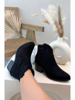 Dámské perforované cowboy boty na podpatku S.Barski HY61-8012 Černé