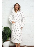 Dámsky župan 3013 biely so srdiečkami - CoCoon Dámsky župan 3013 biely so srdiečkami - CoCoon