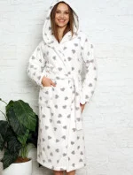 Dámsky župan 3013 biely so srdiečkami - CoCoon