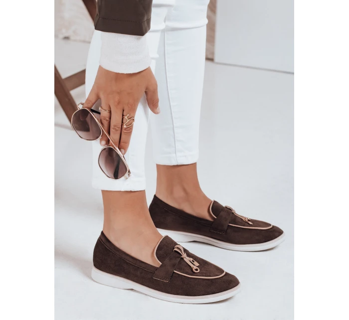 Dámské semišové hnědé mokasíny Dstreet model 21992090 - FashionStreet