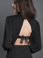 Julimex BA-19 zapínanie na mašľu 3 rady farba:čierna