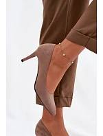 Ekologické semišové lodičky Sergio Leone 1336 Světle hnědé