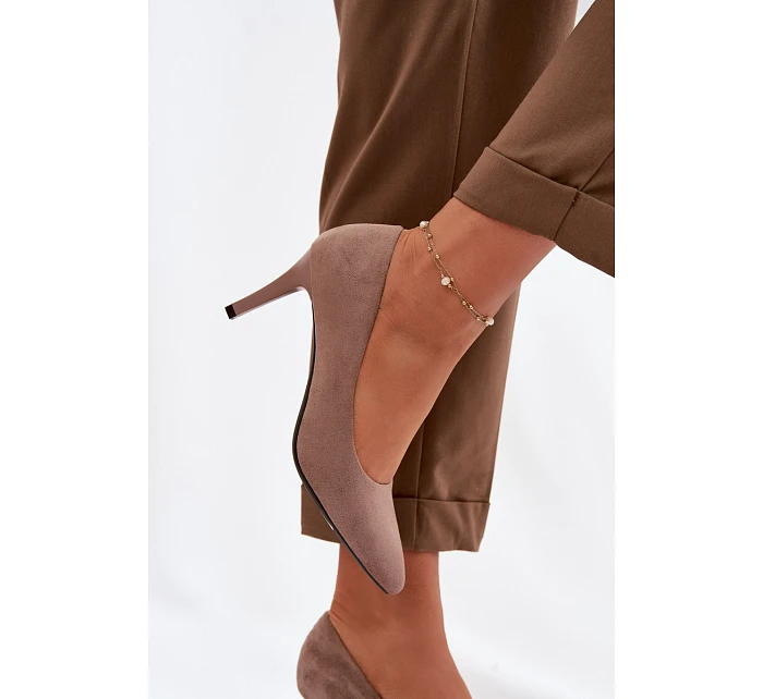 Ekologické semišové lodičky Sergio Leone 1336 Světle hnědé