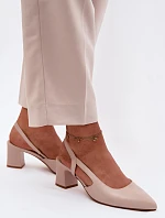 Dámske sandále na podpätku Sergio Leone SK472 Cream Pink