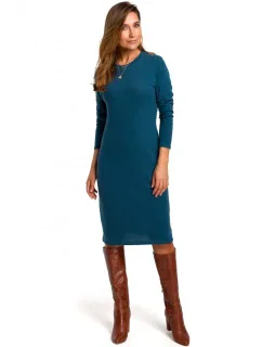 Svetrové šaty s dlouhými rukávy  modré model 18002180 - STYLOVE