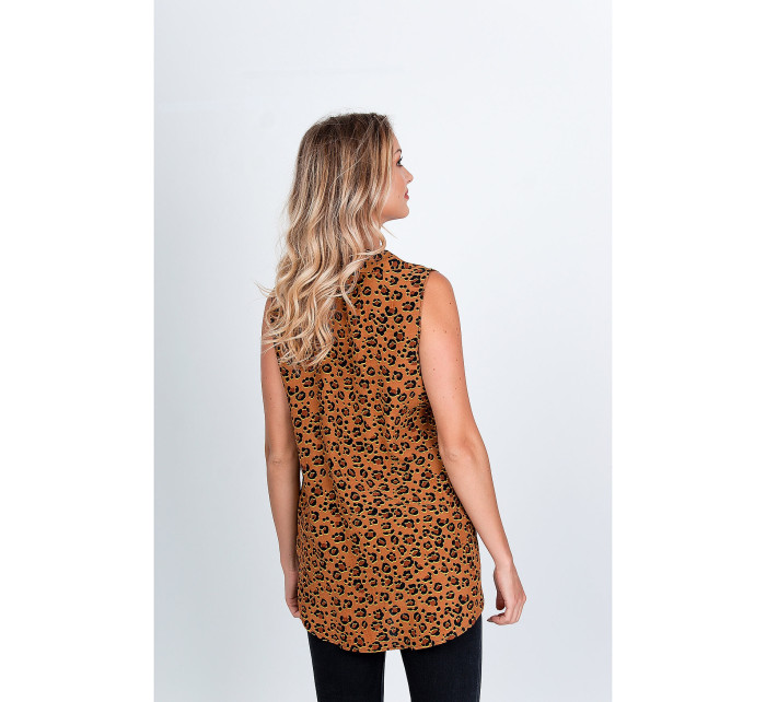 Dámska košeľa s leopardím motívom - hnedá,