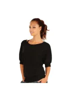 Dámske čierne tričko s 3/4 netopierím rukávom A6101 - Litex Dámske čierne tričko s 3/4 netopierím rukávom A6101 - Litex
