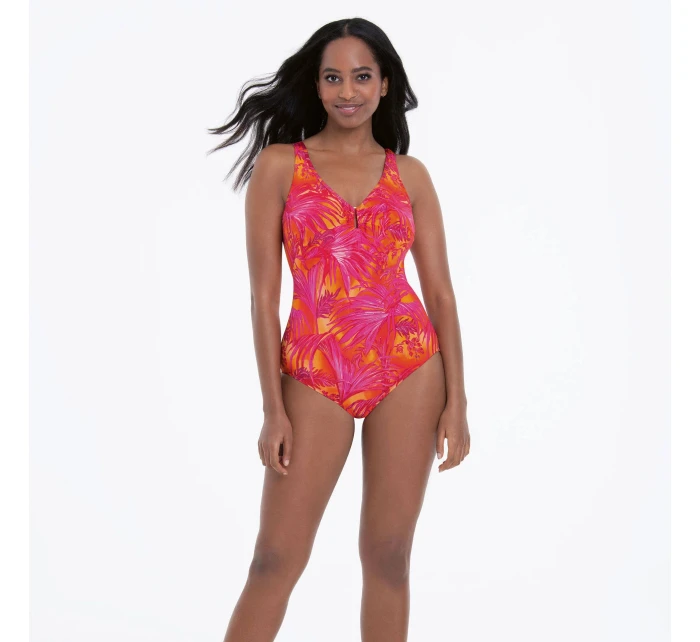 Jednodielne plavky 7290 M3 červeno-oranžové - Anita