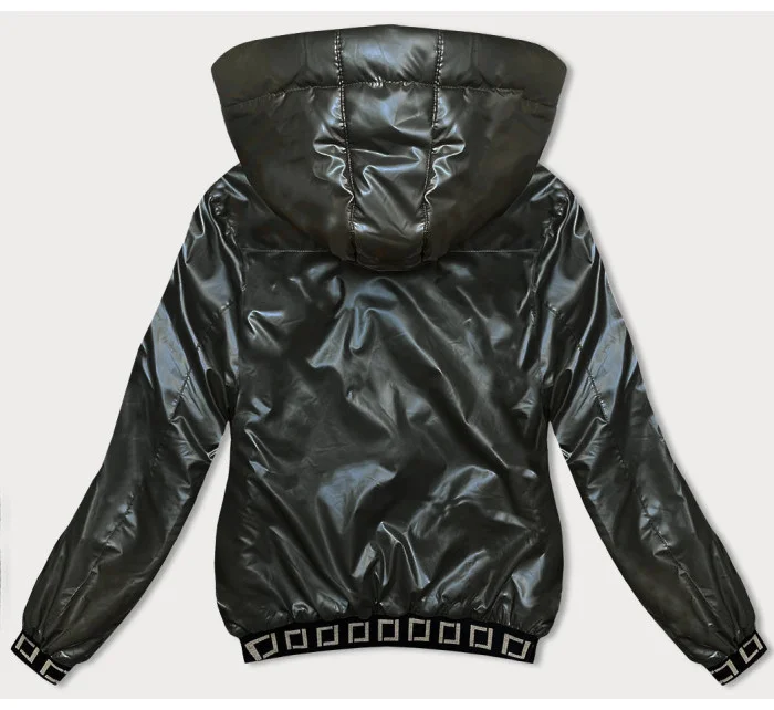 Krátka bunda v army farbe s ozdobnými sťahovacími lemami (16M9087-136) Krátka bunda v army farbe s ozdobnými sťahovacími lemami (16M9087-136)