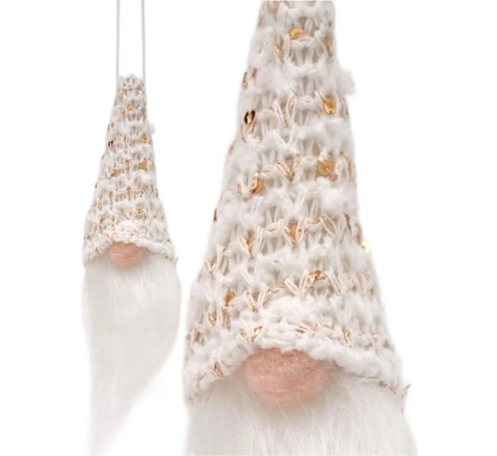 DEKORATÍVNY PRÍVESOK SANTA CLAUS 11CM FLITRE BIELA