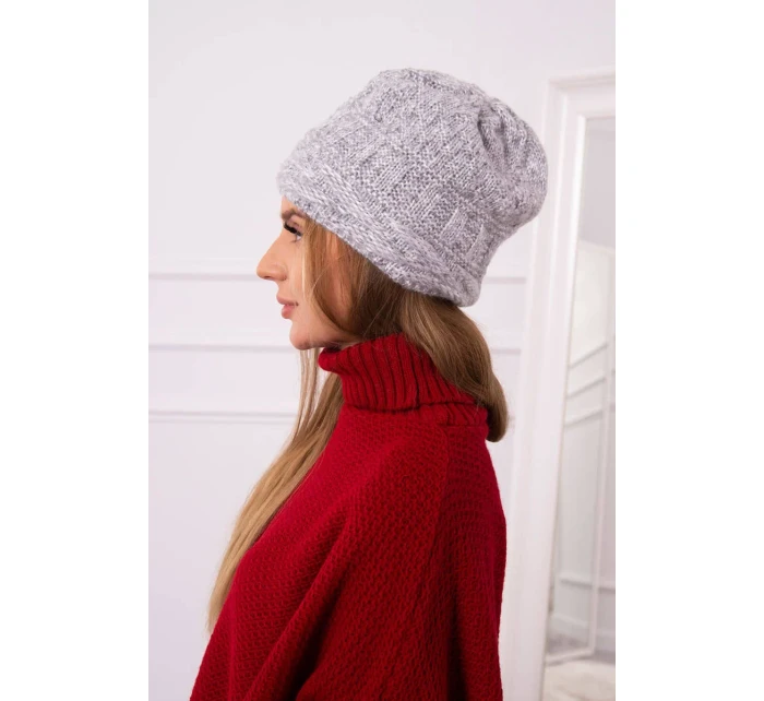 Fleecová čiapka Edyta K298 sivá